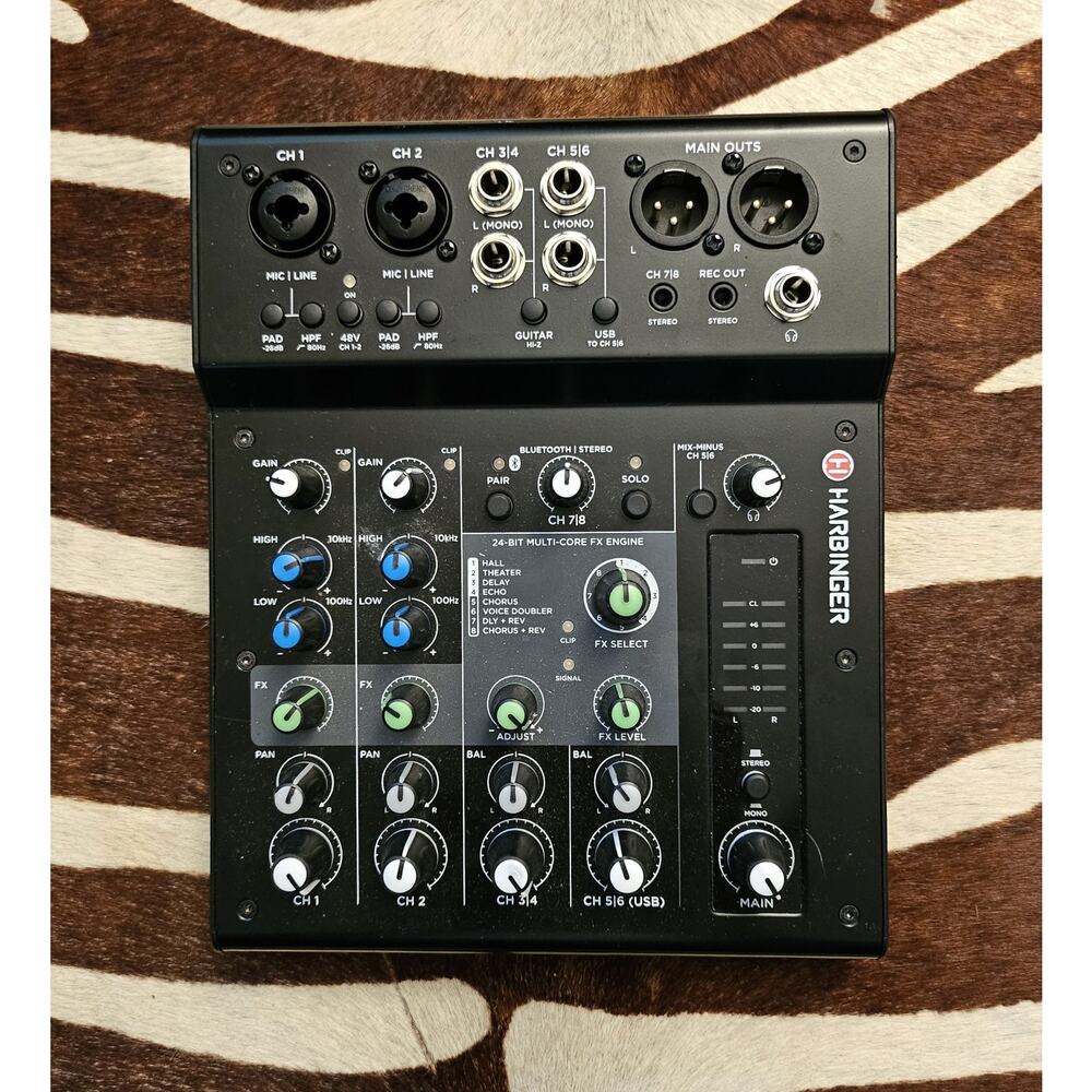 Harbinger LX8 8-Channel Compact Audio & Effects Mixer Unit Only